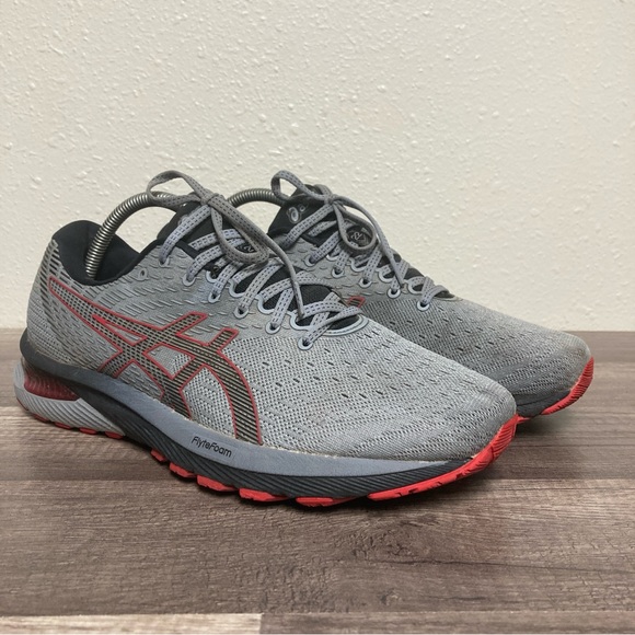 Asics Men’s Sneakers Gel Cumulus 22 Gray and Red Athletic Sport Sz 10